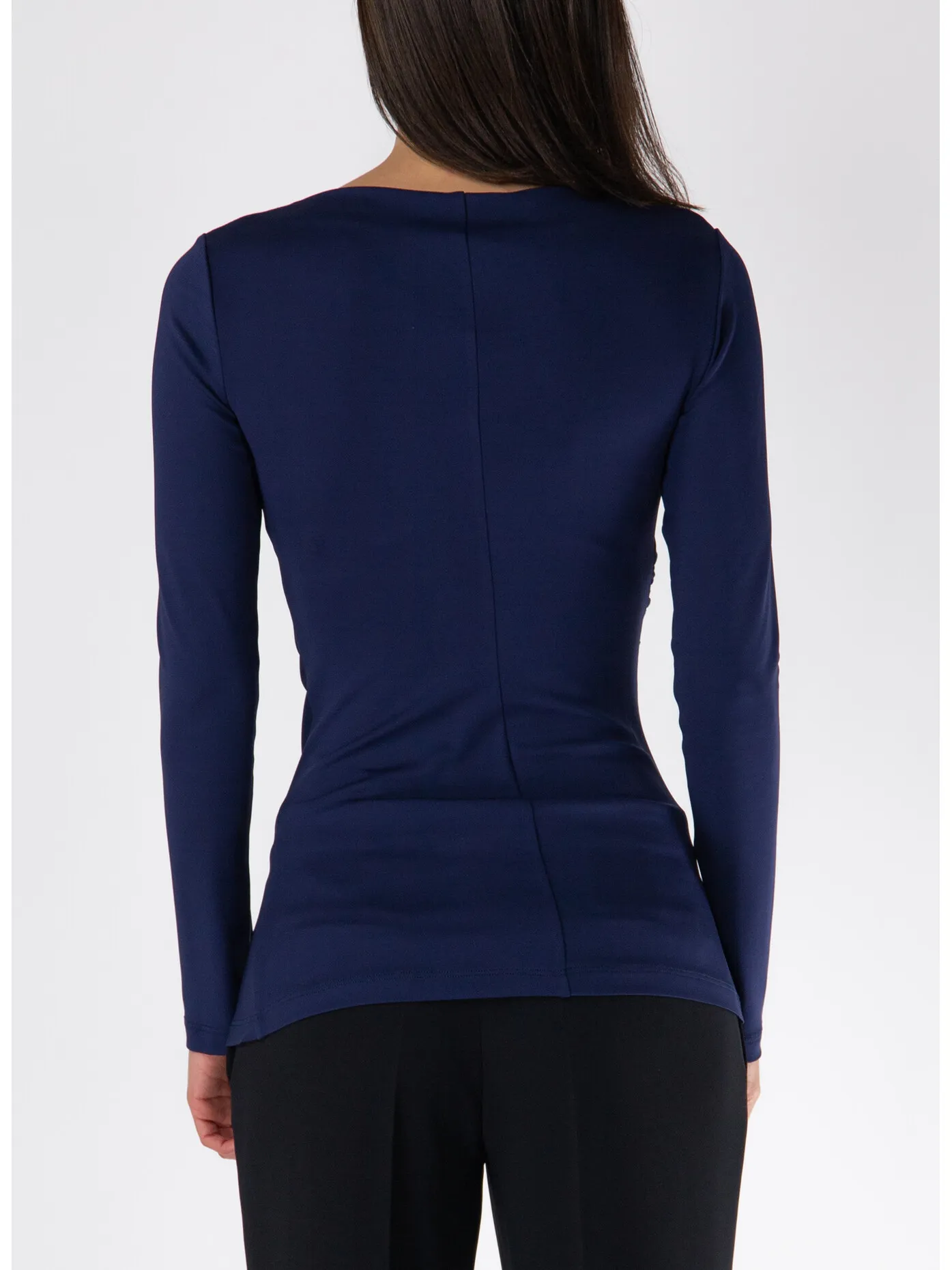     -ELISABETTA FRANCHI    -MAGLIA IN JERSEY CON DRAPPEGGIO-