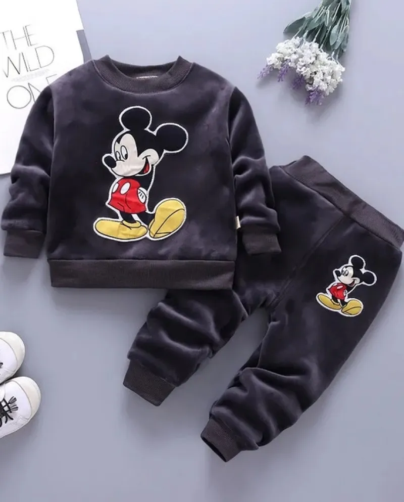 2 pezzi inverno nuovo bambino lettera damore velluto a doppia faccia più velluto a maniche lunghe maglione con cappuccio elasti