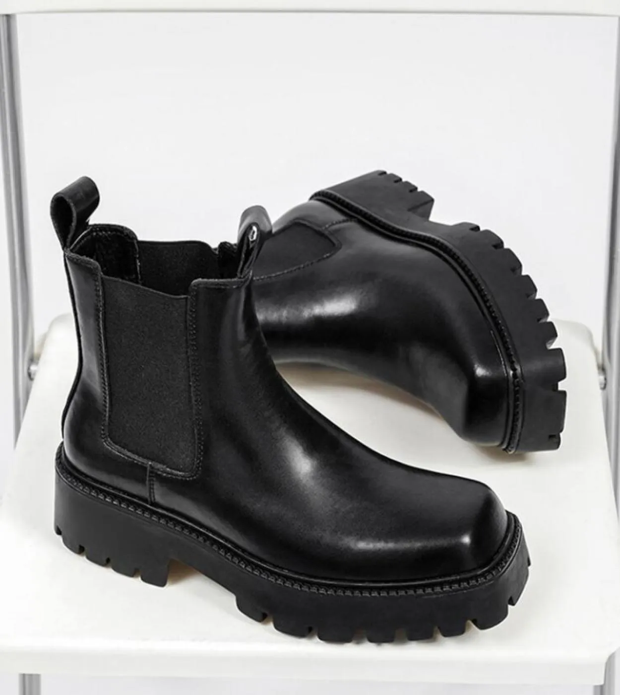 2022ss Stivali antinfortunistici da uomo Stivali da uomo traspiranti Chelsea Punta quadrata Minimalista Scarpe da uomo Stivali d