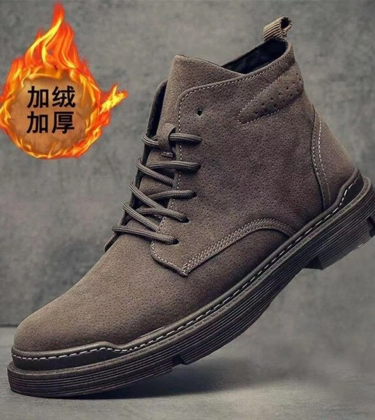 2023 Autunno Inverno New Fashion Pu Stivali in pelle Uomo High Top Tooling Stivaletti Casual Scarpe con plateau traspiranti Uomo