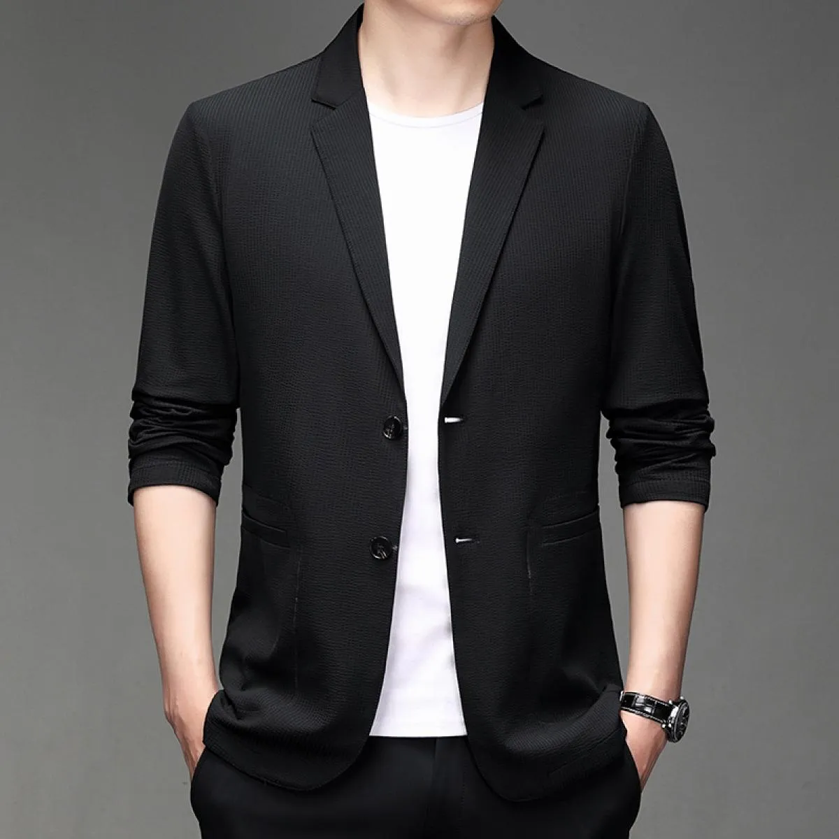 2023 Estate Luce di Colore Solido Degli Uomini di Vestito A Prova di Sole M 4xl Business Casual Giacca Monopetto Slim Fit Giacca