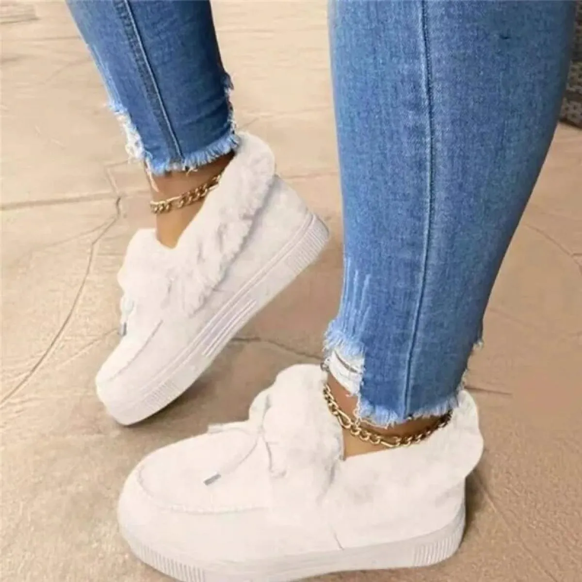 2023 nuovi stivaletti invernali stivali da neve in pelle scamosciata peluche pelliccia naturale calda slip on scarpe da donna ap