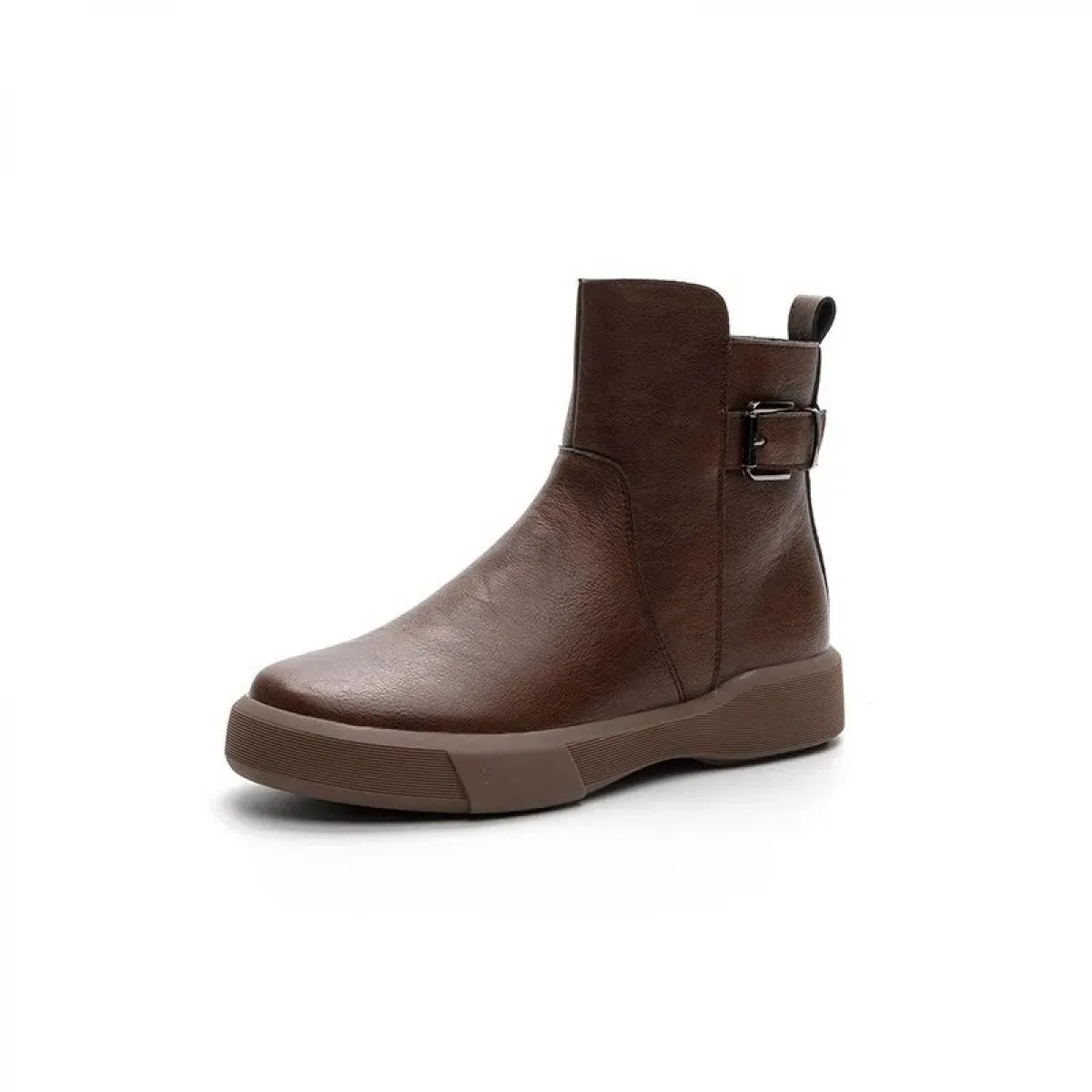 2023 nuovi stivali da donna autunno inverno scarpe da donna in pelle stivaletti piatti Casual retrò stivali con piattaforma femm