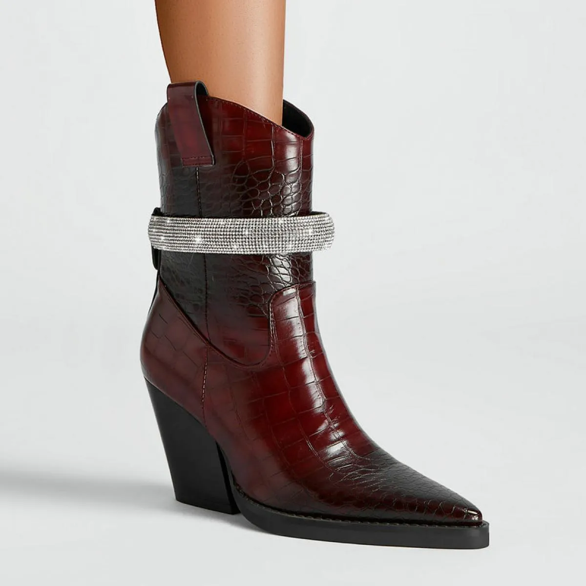 2024 nuove donne stivali da cowboy alla caviglia tacco alto autunno inverno scarpe occidentali punta a punta stivaletti casual d