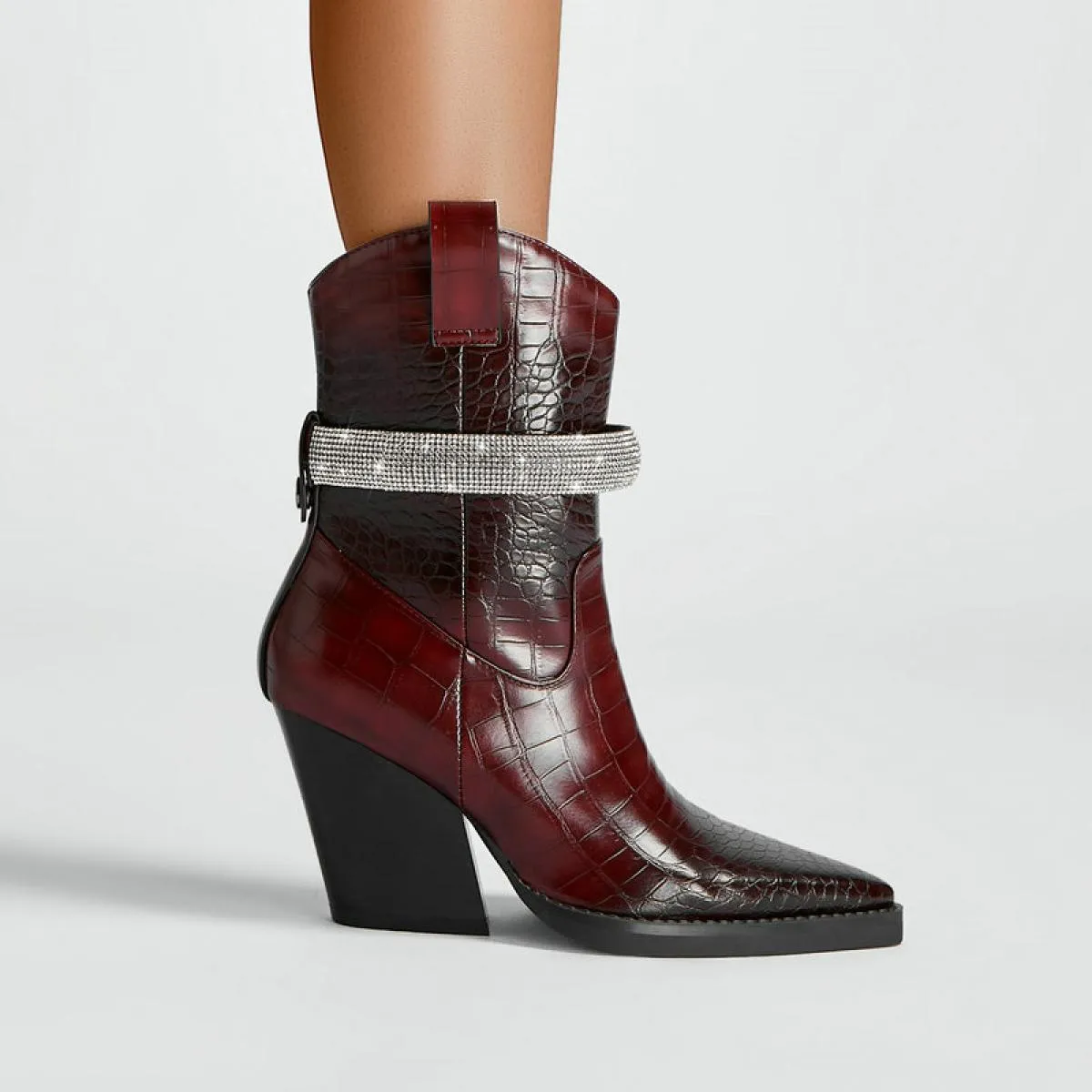 2024 nuove donne stivali da cowboy alla caviglia tacco alto autunno inverno scarpe occidentali punta a punta stivaletti casual d