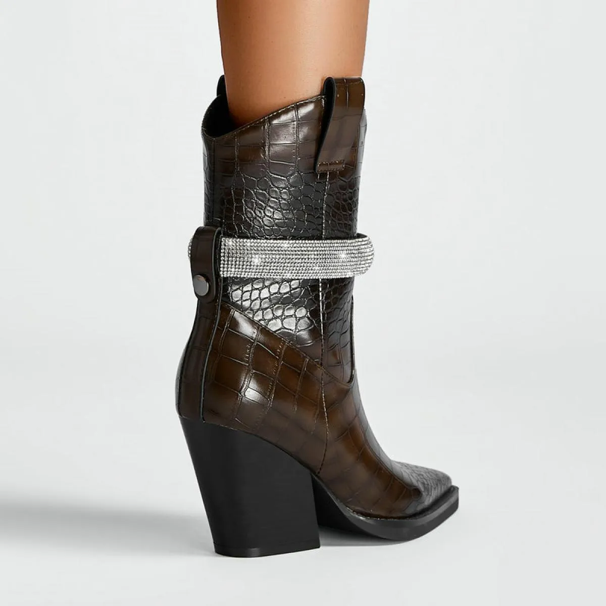 2024 nuove donne stivali da cowboy alla caviglia tacco alto autunno inverno scarpe occidentali punta a punta stivaletti casual d