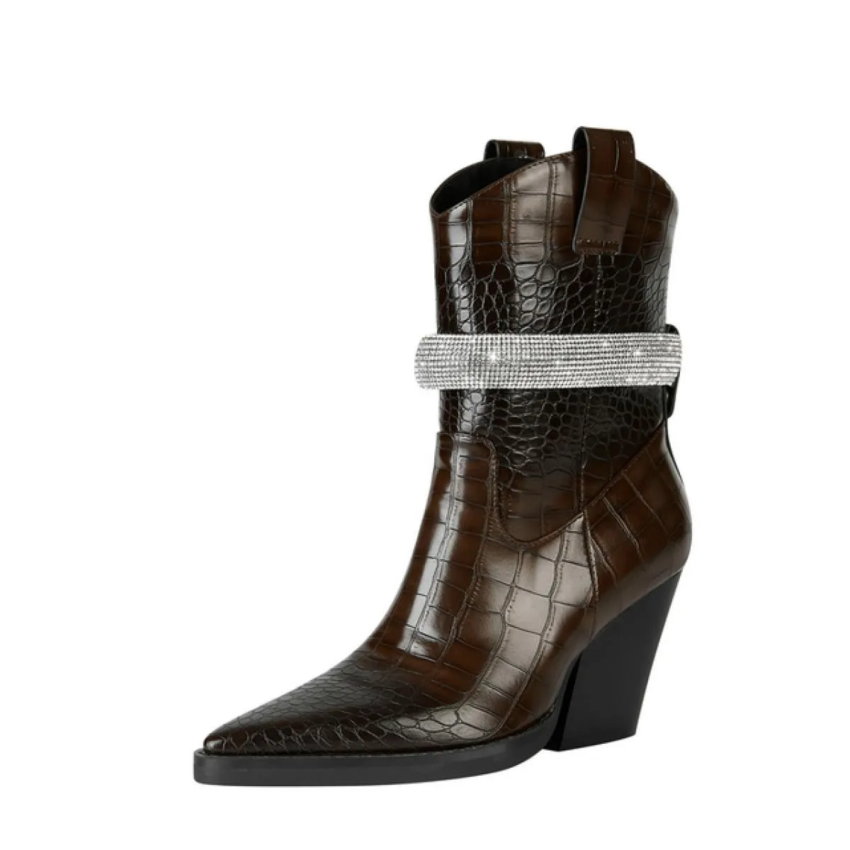 2024 nuove donne stivali da cowboy alla caviglia tacco alto autunno inverno scarpe occidentali punta a punta stivaletti casual d