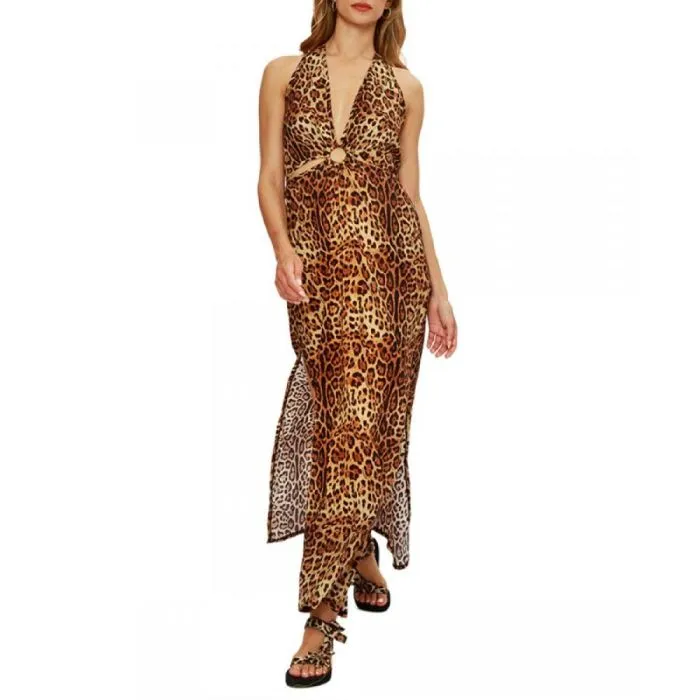 4Giveness Abito Lungo Braid Leopard