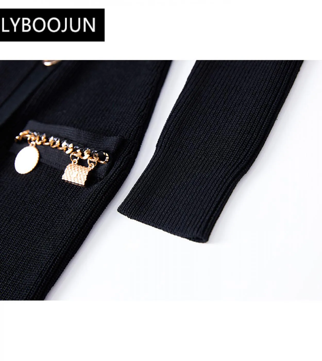 Abiti per le donne 2022 eleganti bottoni dorati di alta qualità maglione catena spallina maglia scollo a V Lady Cashmere pullove