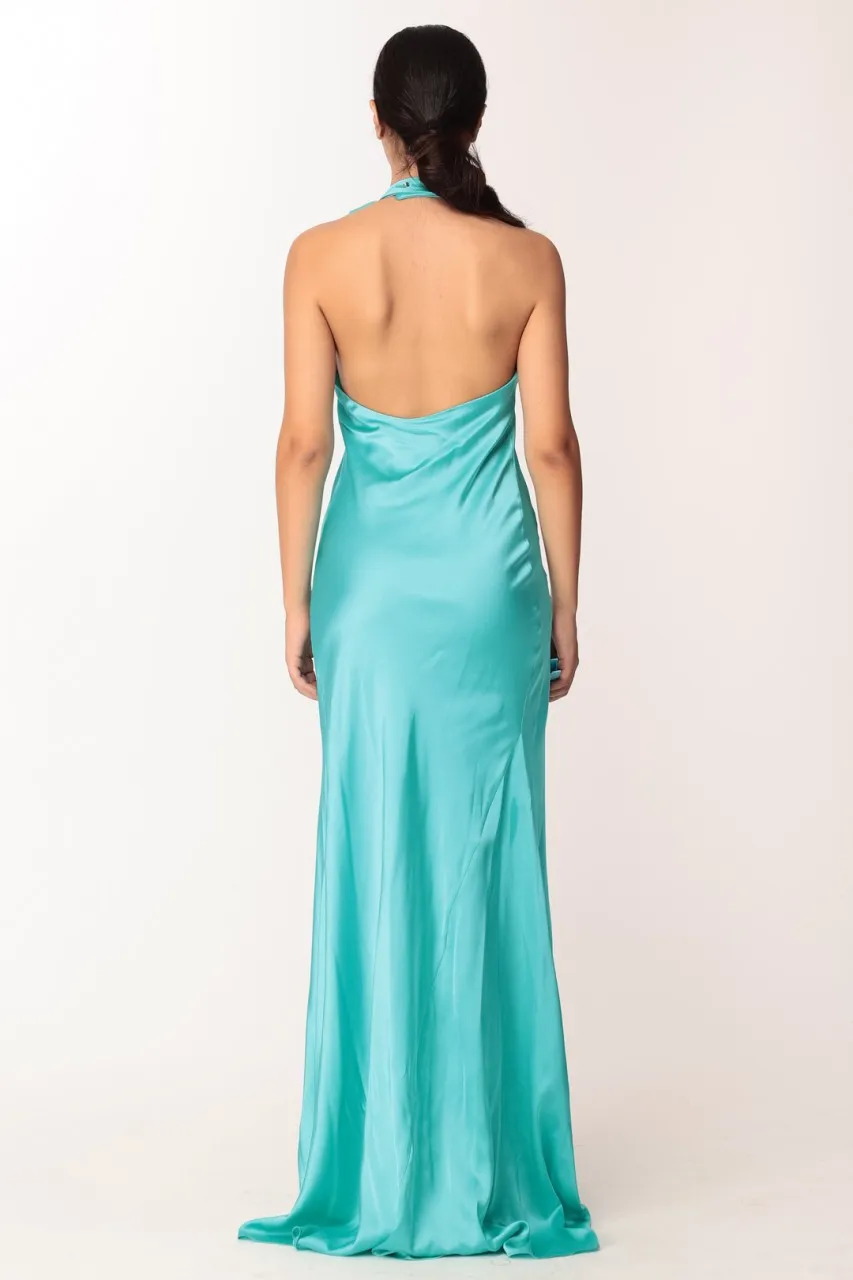 Abito lungo con fiore in tulle Smeraldo