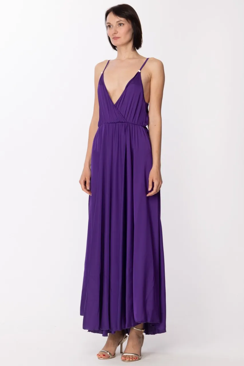 Abito lungo Eda in raso Purple