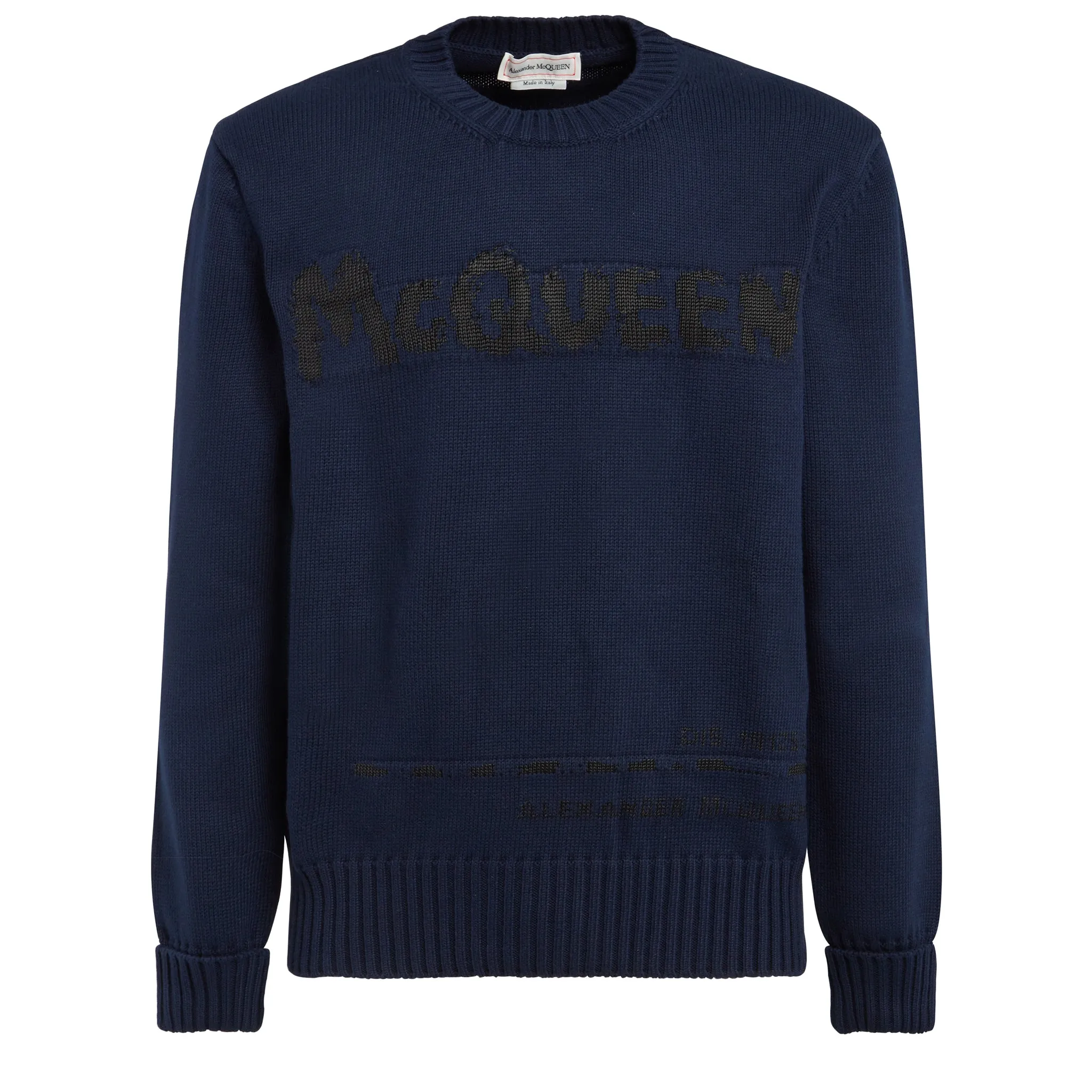ALEXANDER MCQUEEN  Maglia in cotone blu