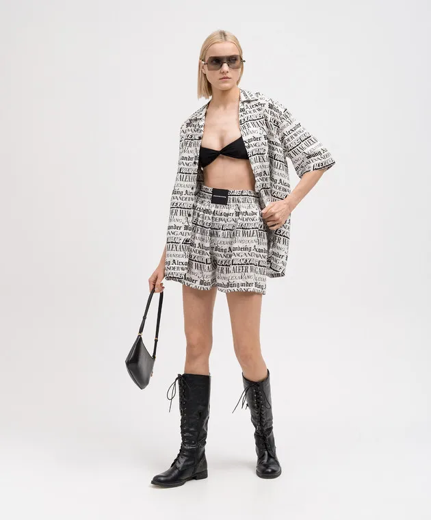 Alexander Wang Shorts bianchi con stampa logo UWC2244095