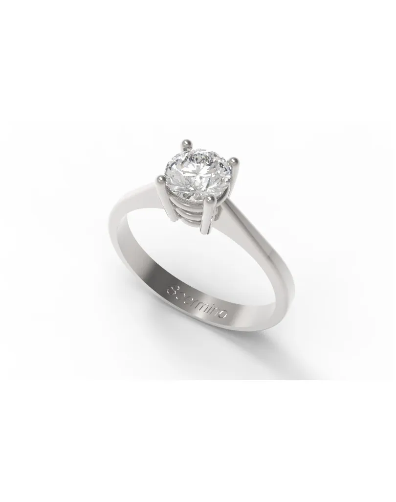 Anelli Solitario Diamante 0.90 carati in oro bianco 18k SG61244