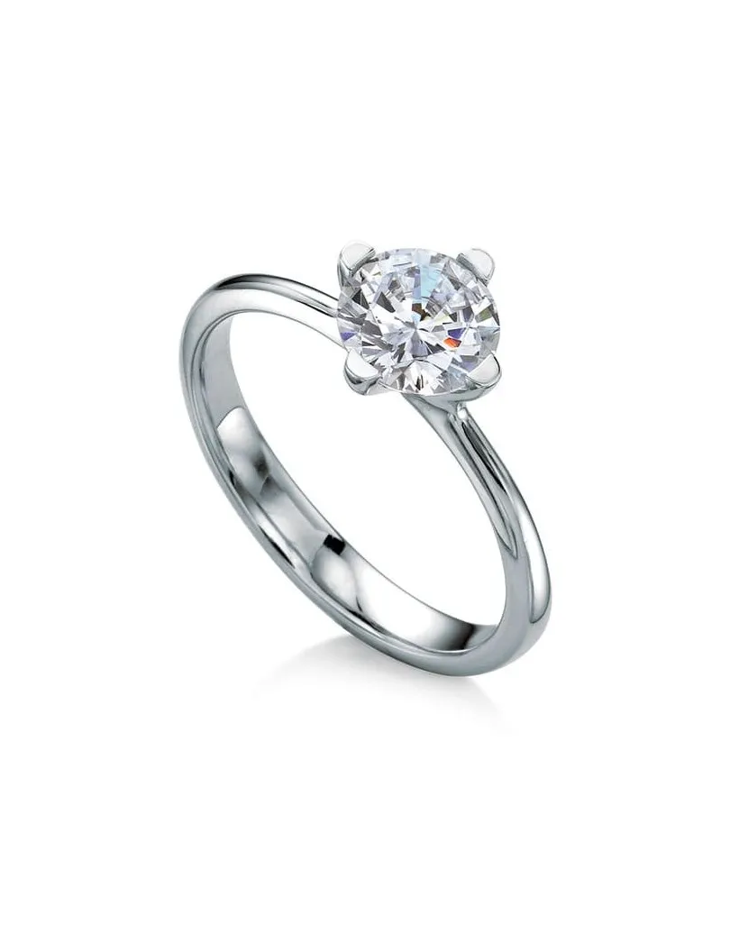 Anello Diamante Solitario di 0.50 carati in Oro Bianco 18k
