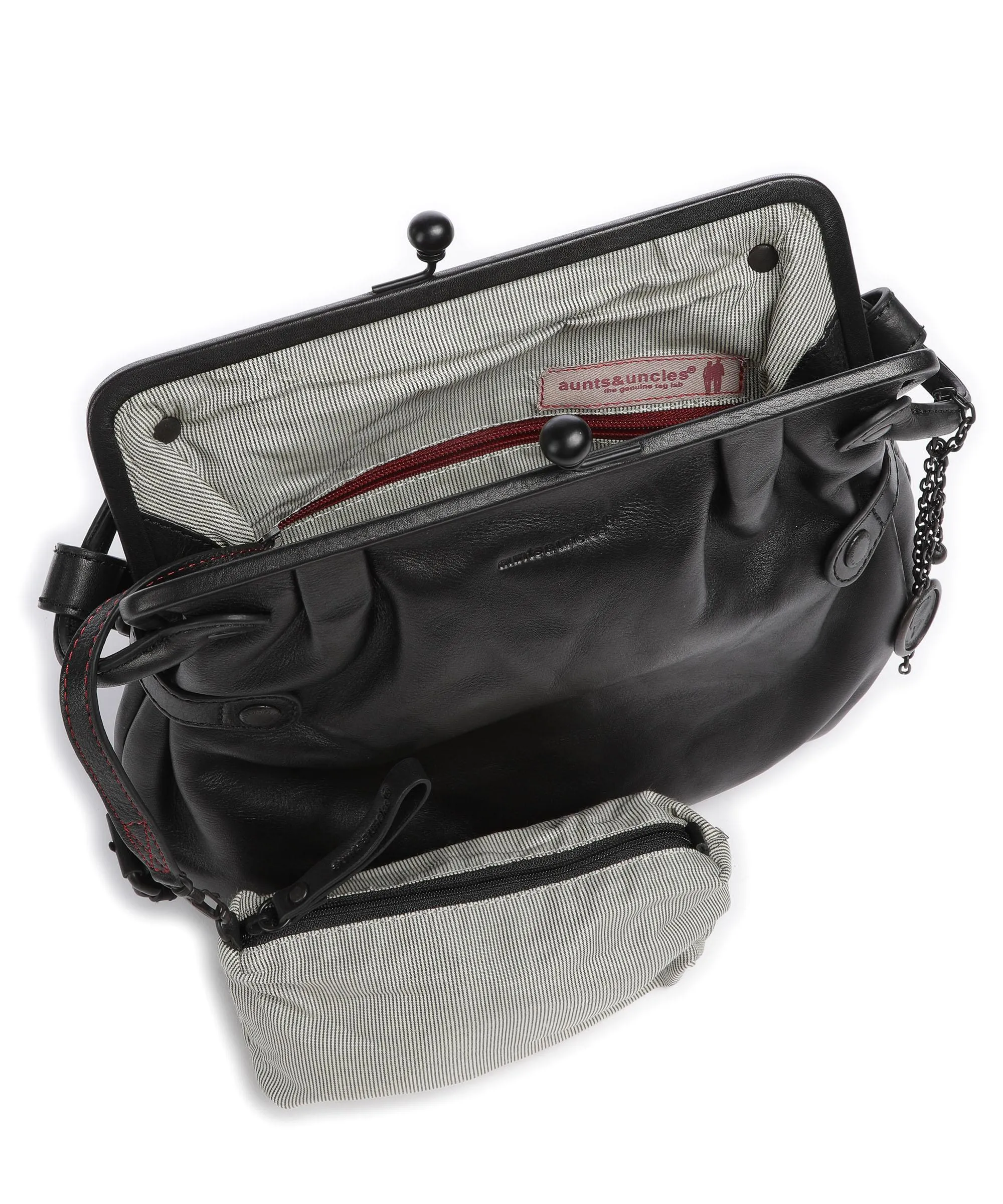  Aunts & Uncles Grandma's Luxury Club Mrs. Tea Cake Borsa a spalla pelle di vacchetta finemente grana nero  