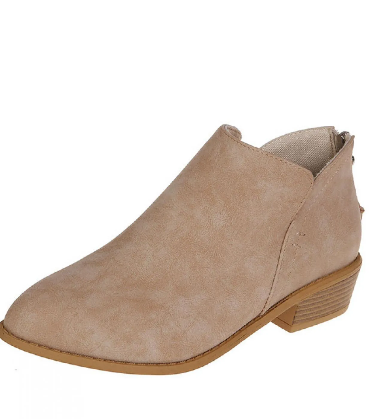 Autunno Donna Retro New Plus Size Stivaletti Casual Appartamenti Back Zipper Wome Scarpe Donna Punta a punta Tacchi bassi Stival