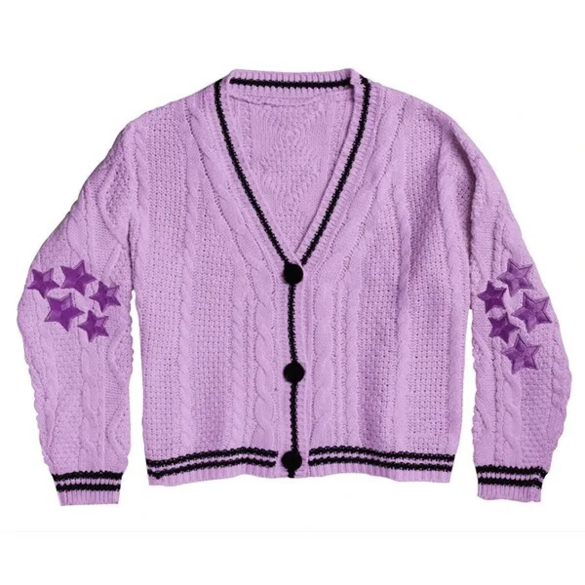 Autunno Inverno Nuovo maglione ricamato a mano Donna Fashion Design Star Pattern Cardigan a maniche lunghe Maglioni lavorati a m