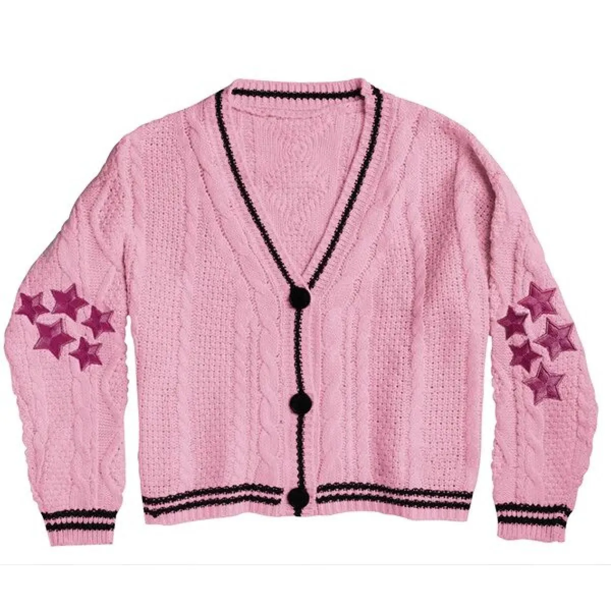 Autunno Inverno Nuovo maglione ricamato a mano Donna Fashion Design Star Pattern Cardigan a maniche lunghe Maglioni lavorati a m