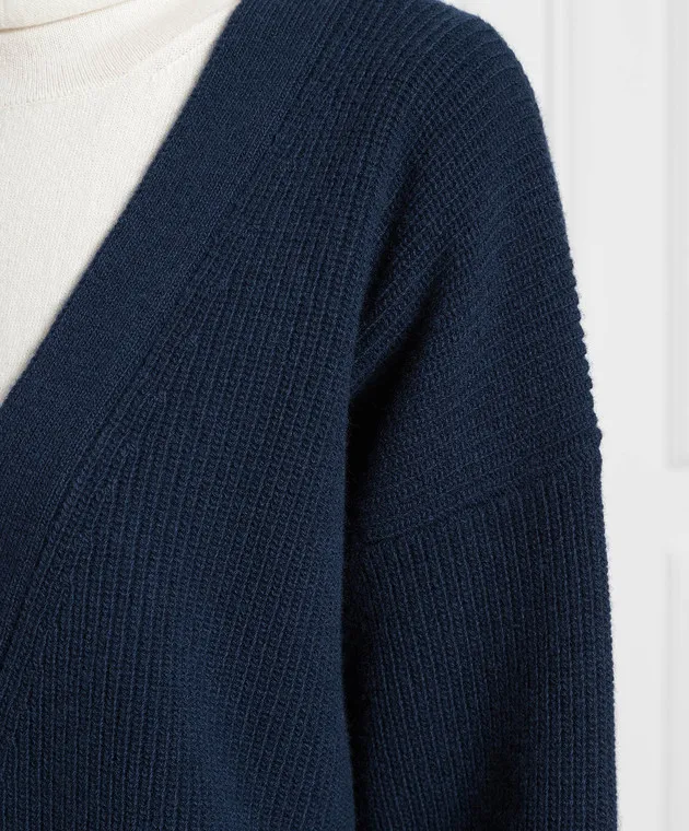 Ballantyne Cardigan in lana blu B1K3027W114