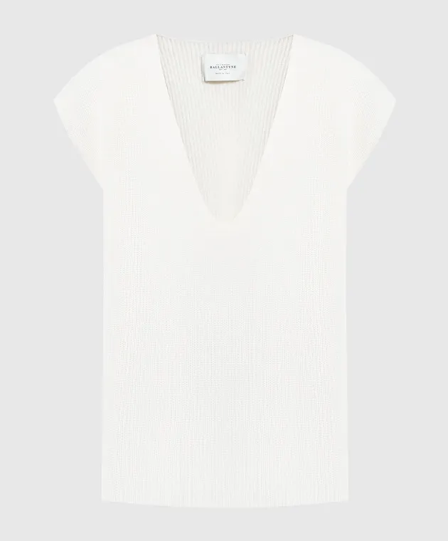 Ballantyne Gilet bianco in lana B1S1117W114