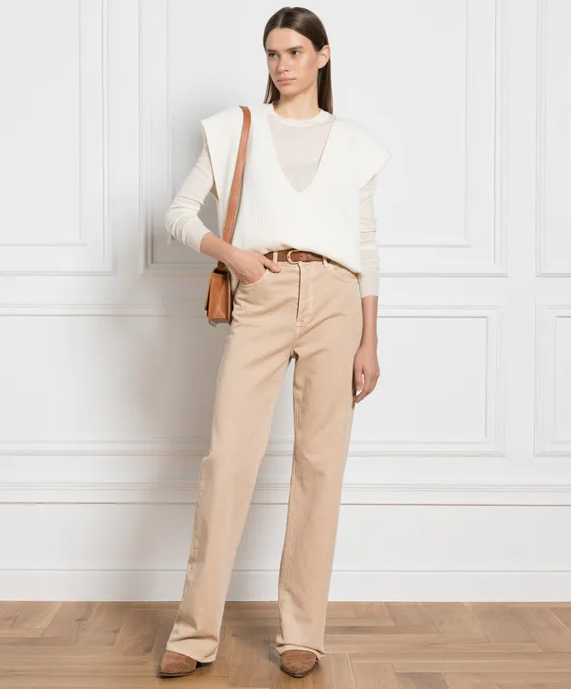 Ballantyne Gilet bianco in lana B1S1117W114