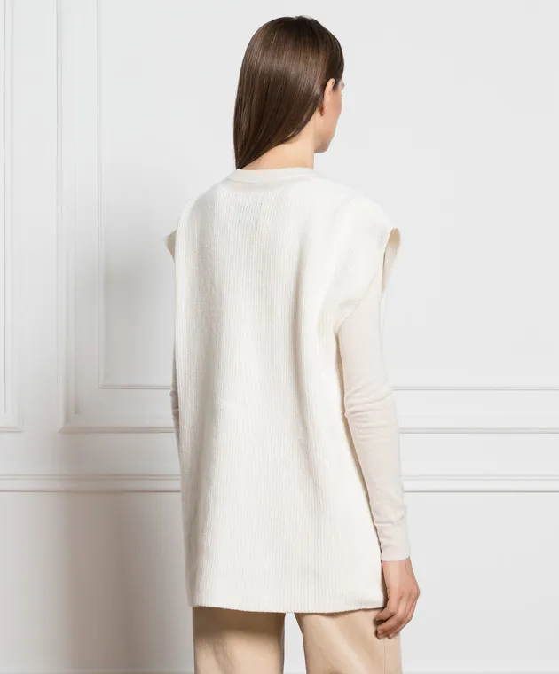 Ballantyne Gilet bianco in lana B1S1117W114