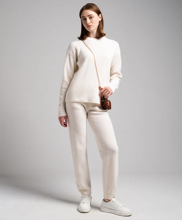 Ballantyne Joggers in lana bianca B1T0427W114