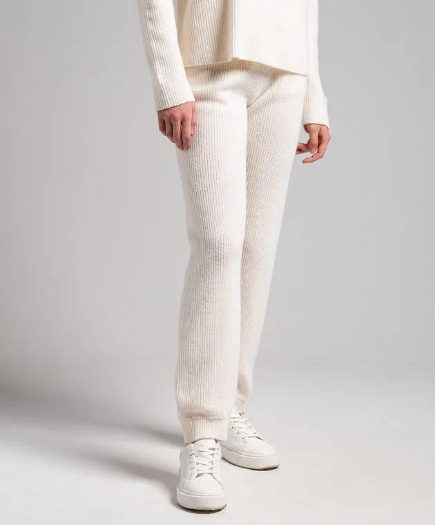Ballantyne Joggers in lana bianca B1T0427W114
