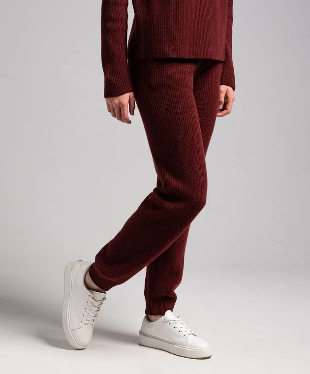 Ballantyne Joggers in lana bordeaux B1T0427W114