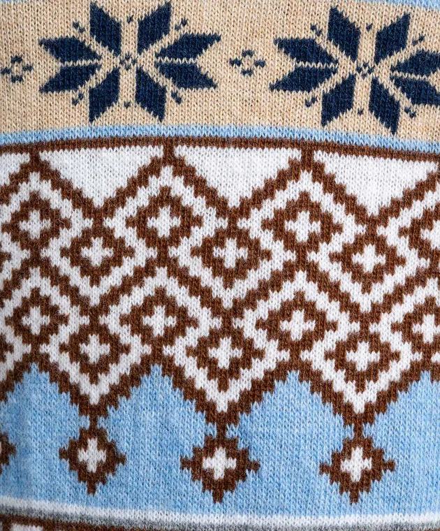 Ballantyne Pullover jacquard di lana beige B1P6607W104