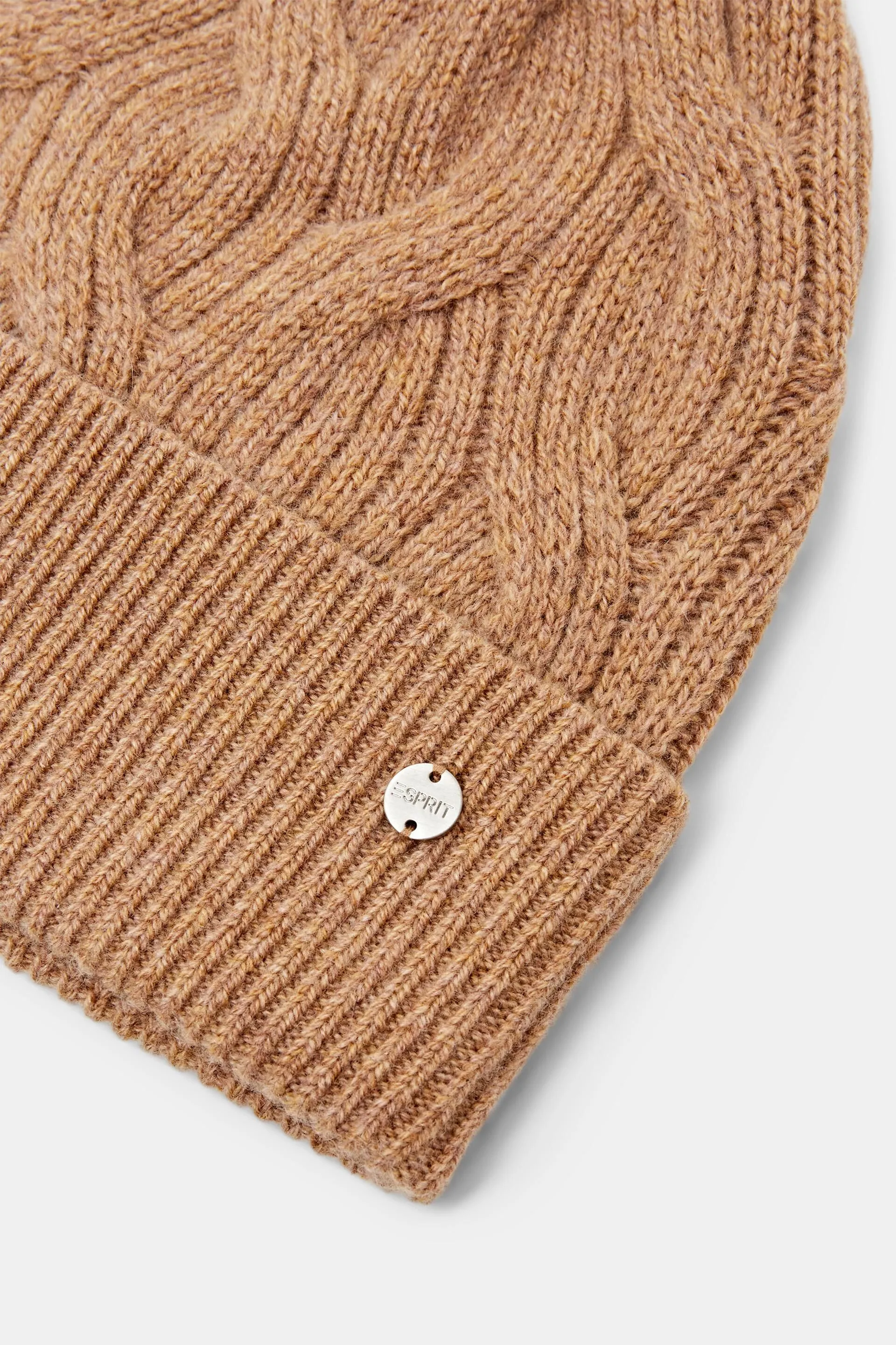 Berretto a maglia intrecciata in lana e cashmere