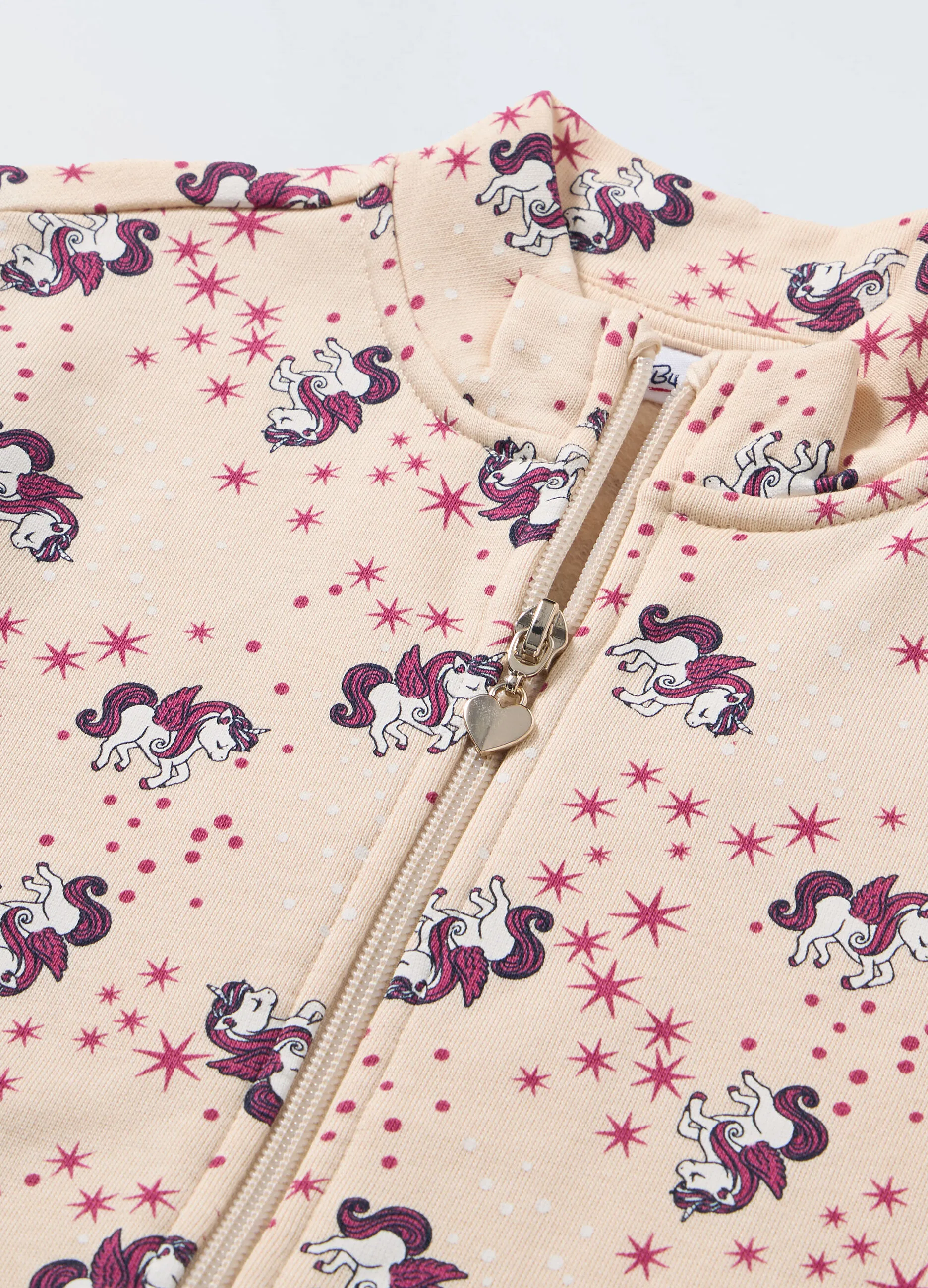 BLUKIDS  Felpa full zip con stampa bambina