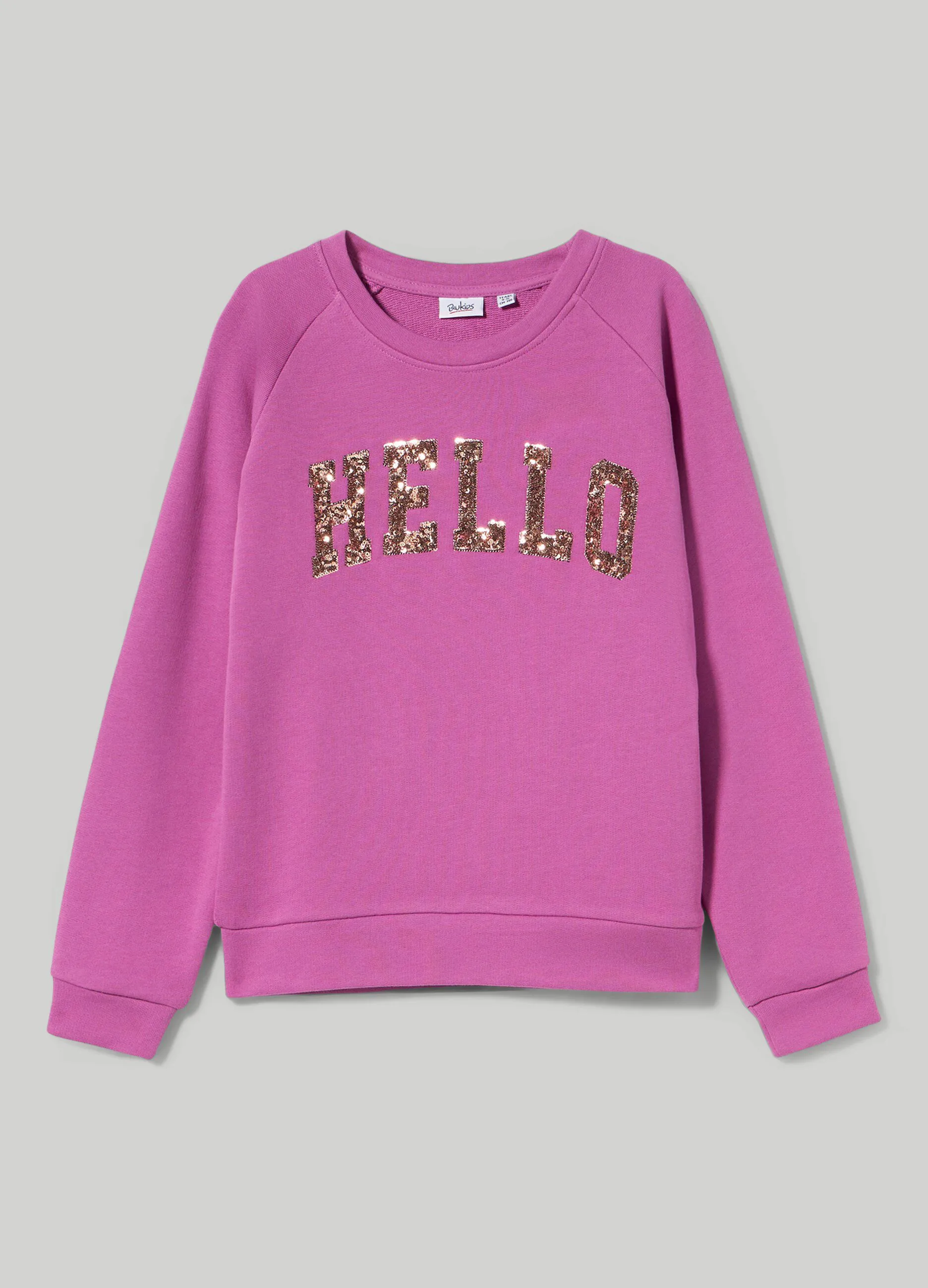 BLUKIDS  Felpa in puro cotone con paillette ragazza