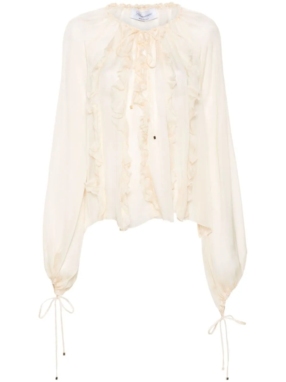 BLUMARINE BLUSA IN CHIFFON CON RUCHES