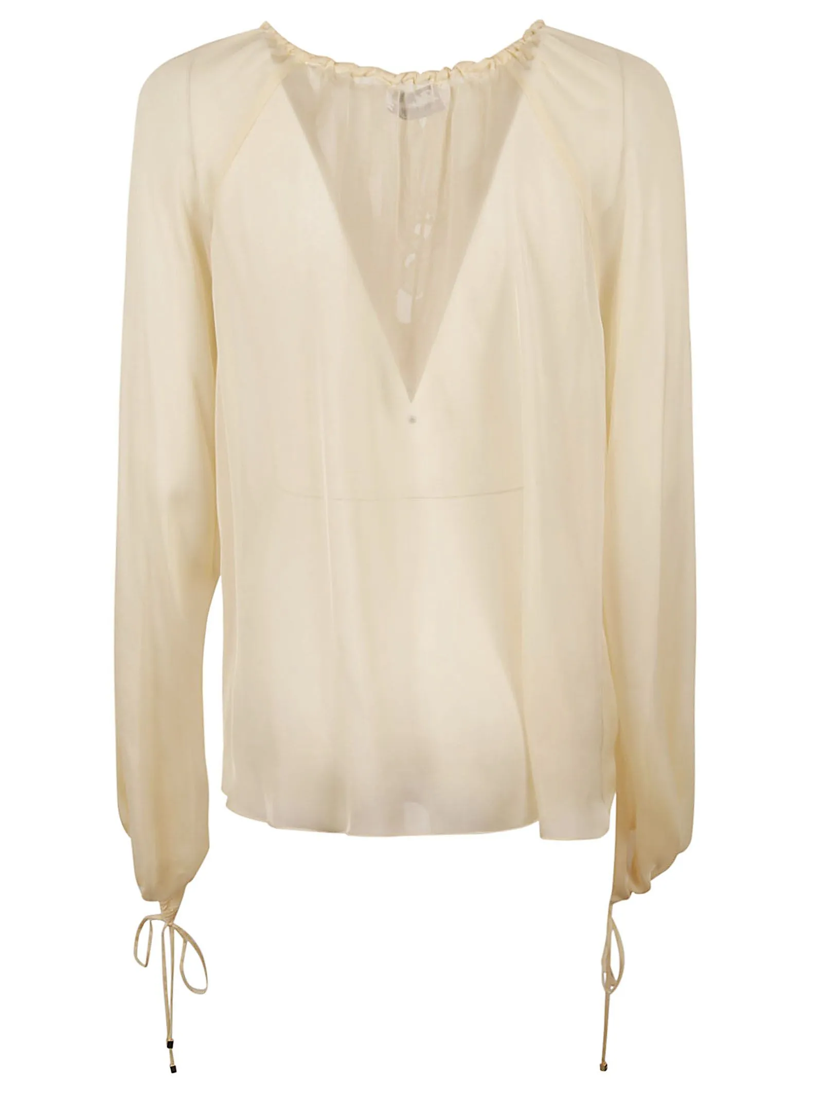 BLUMARINE BLUSA IN CHIFFON CON RUCHES