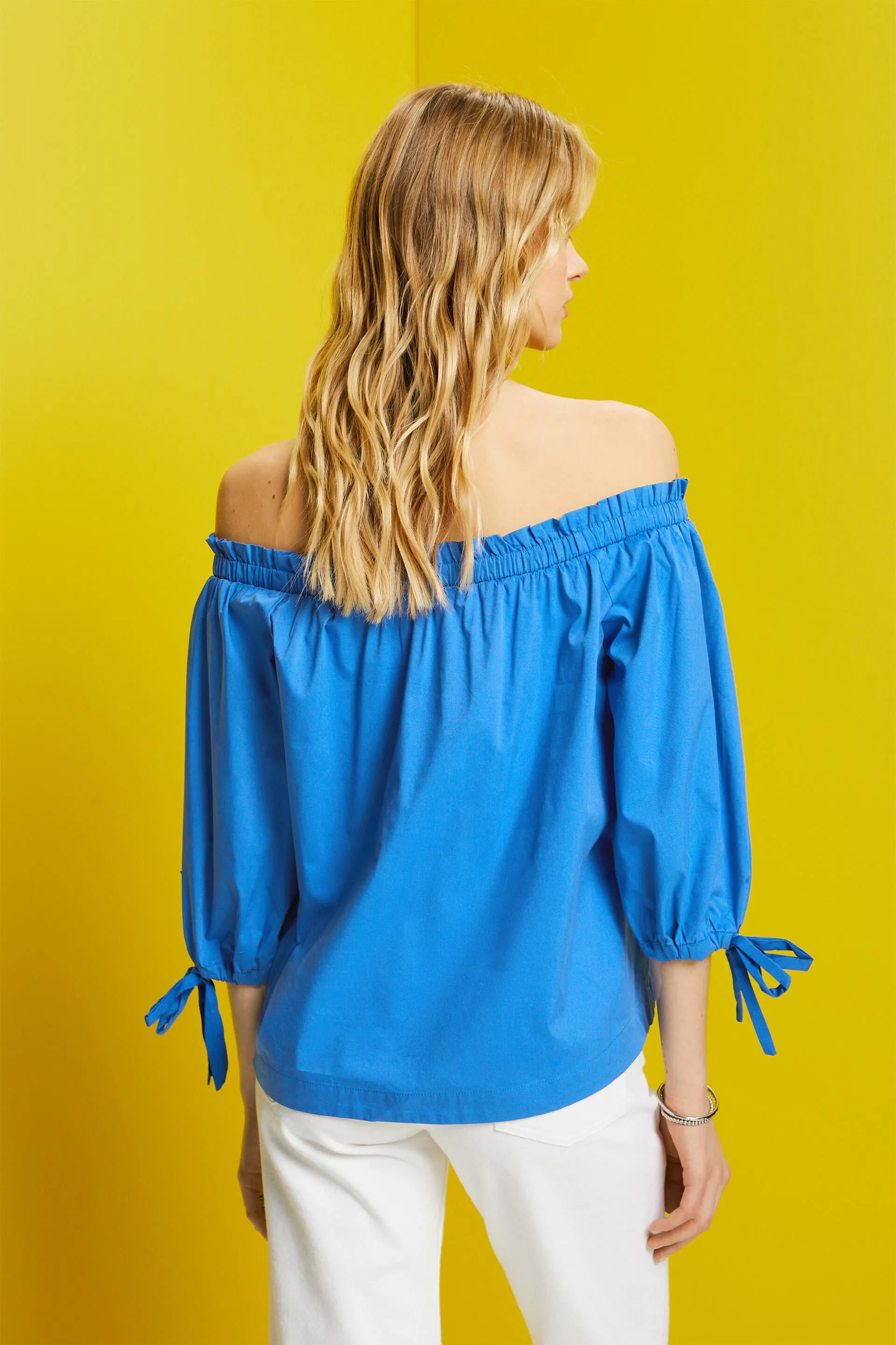 Blusa a spalle scoperte in popeline