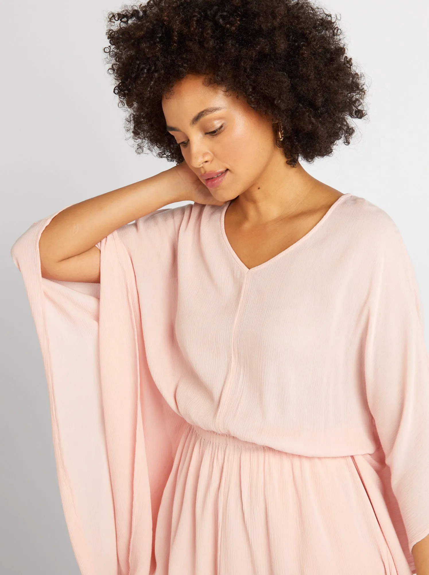 Blusa con maniche a farfalla - ROSA