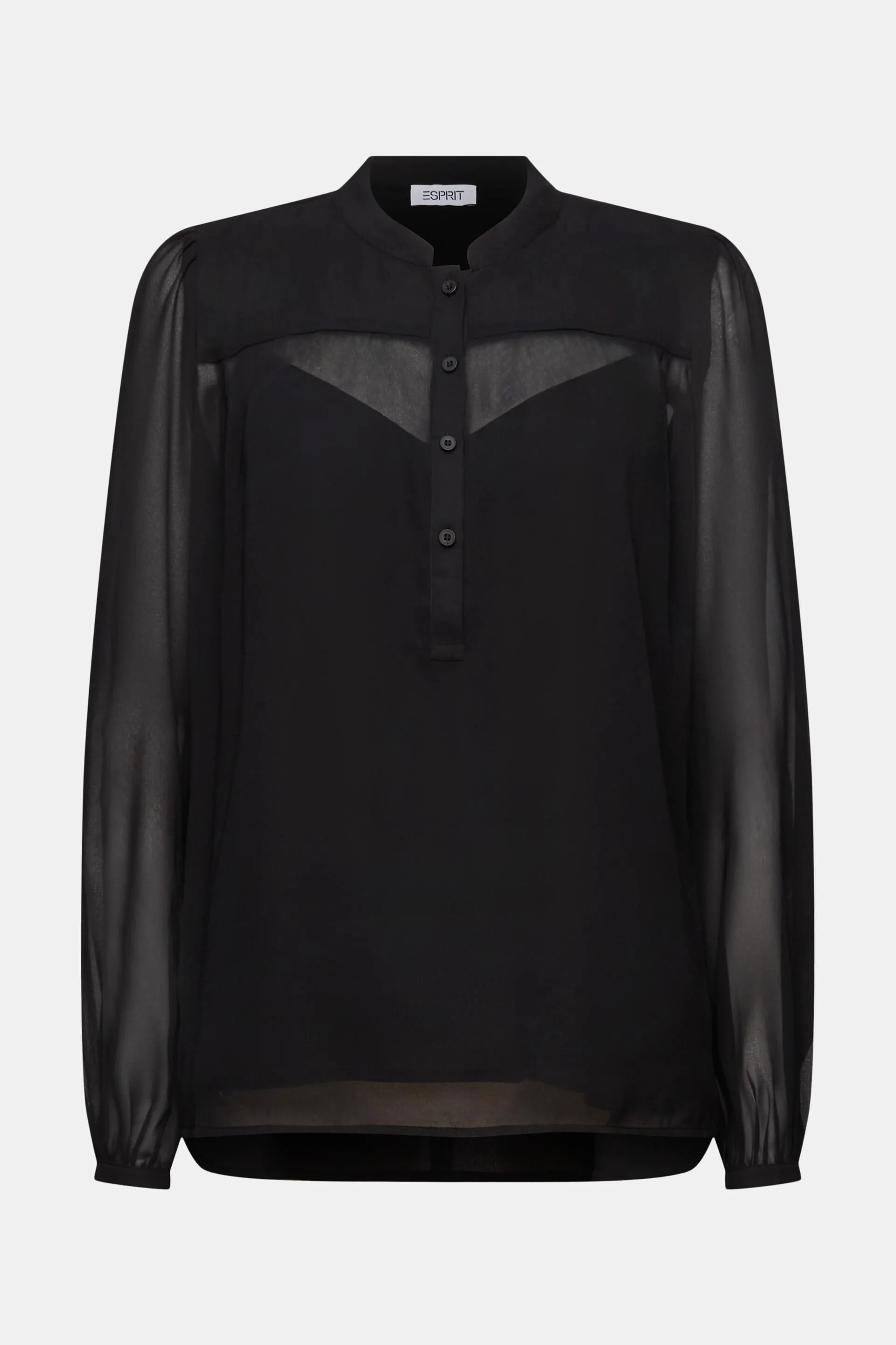 Blusa in chiffon con maniche lunghe
