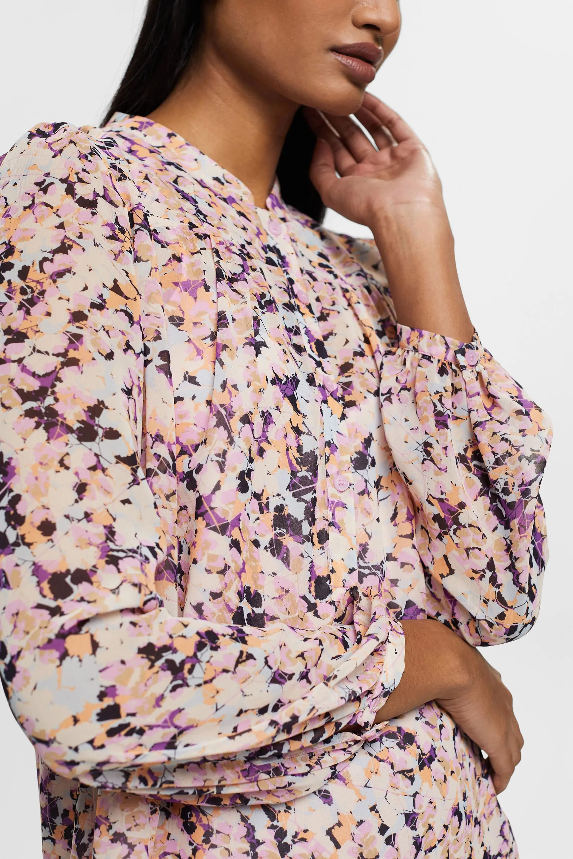 Blusa in chiffon con motivo