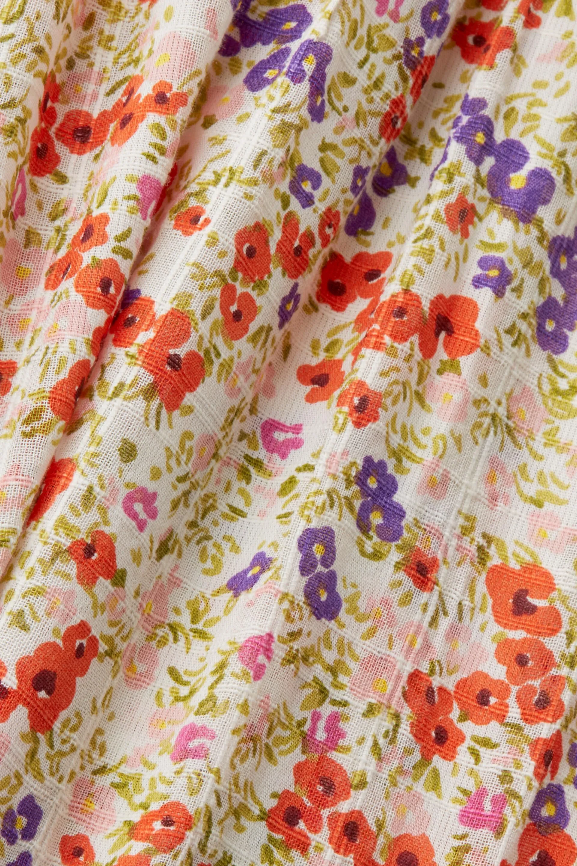 Blusa in cotone con stampa floreale