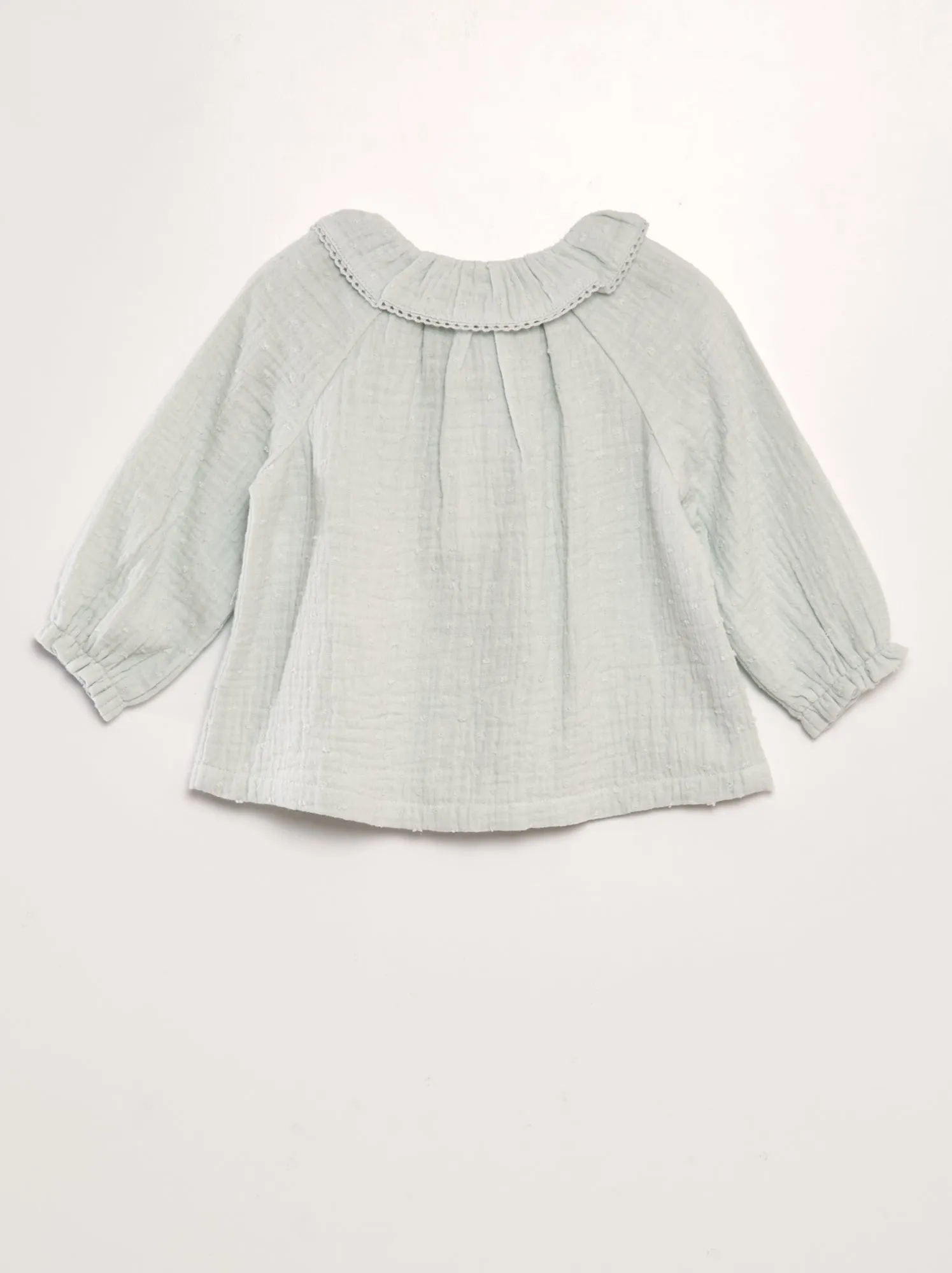 Blusa plumetis in garza di cotone - BLU