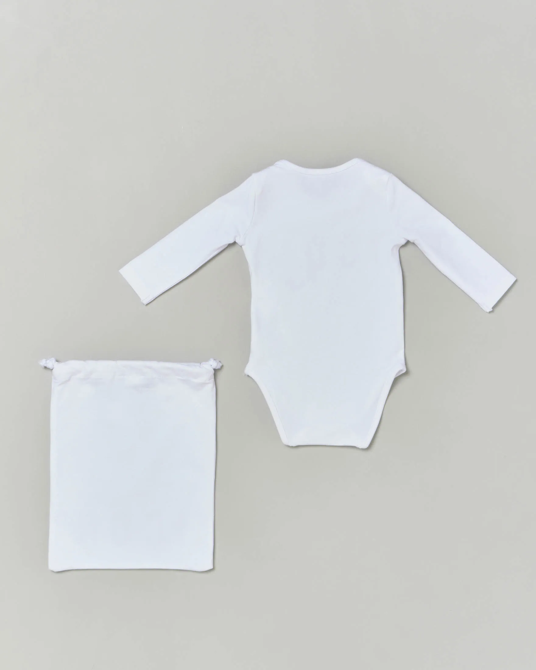 Body intimo bianco con manica lunga e logo Icon stampato sul petto 6-12 mesi
