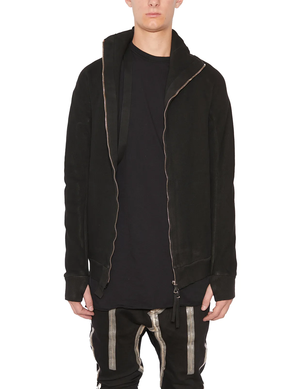 BORIS BIDJAN SABERI  FELPA IN COTONE CON ZIP 