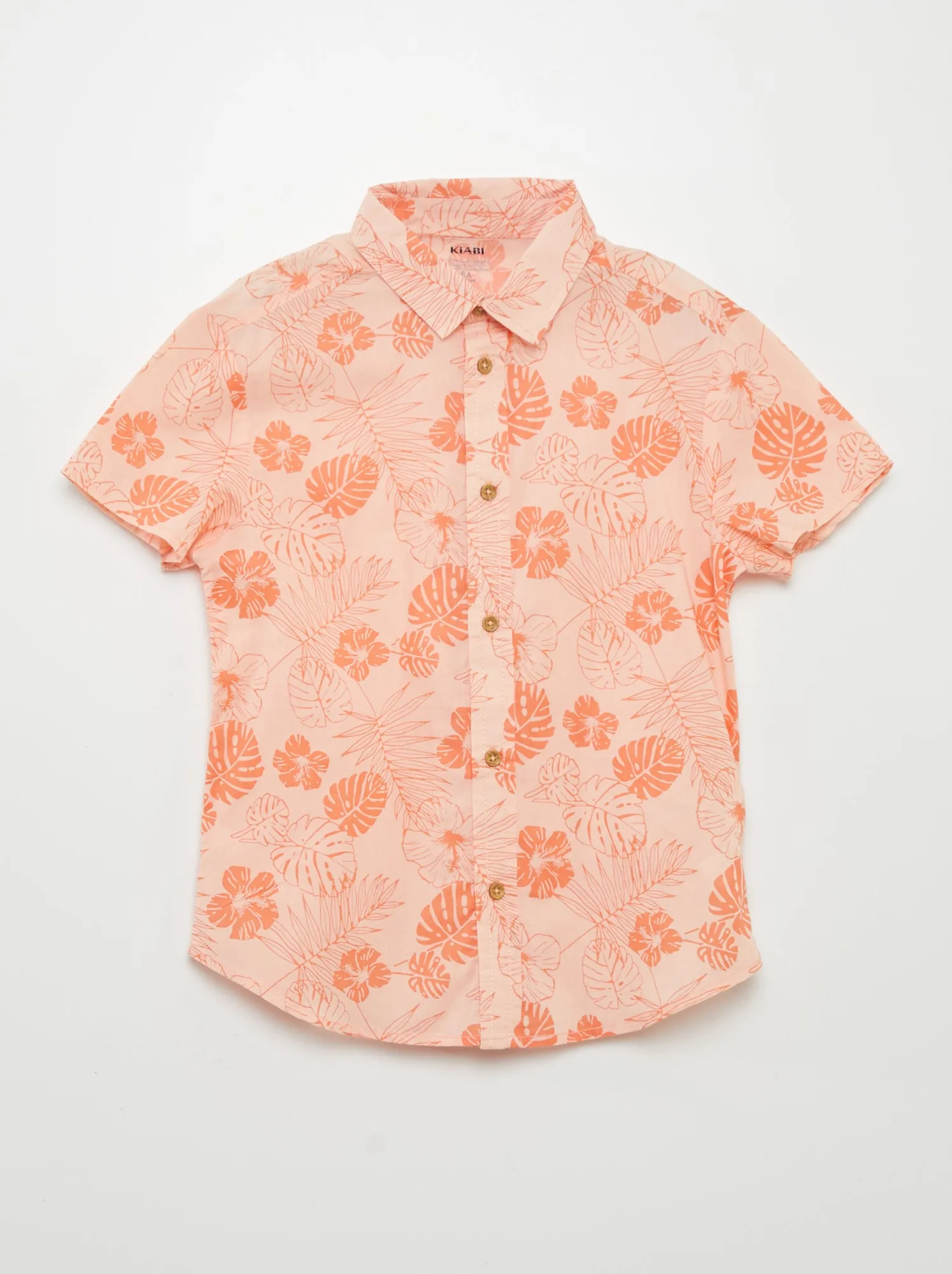 Camicia a maniche corte con stampa - ARANCIONE