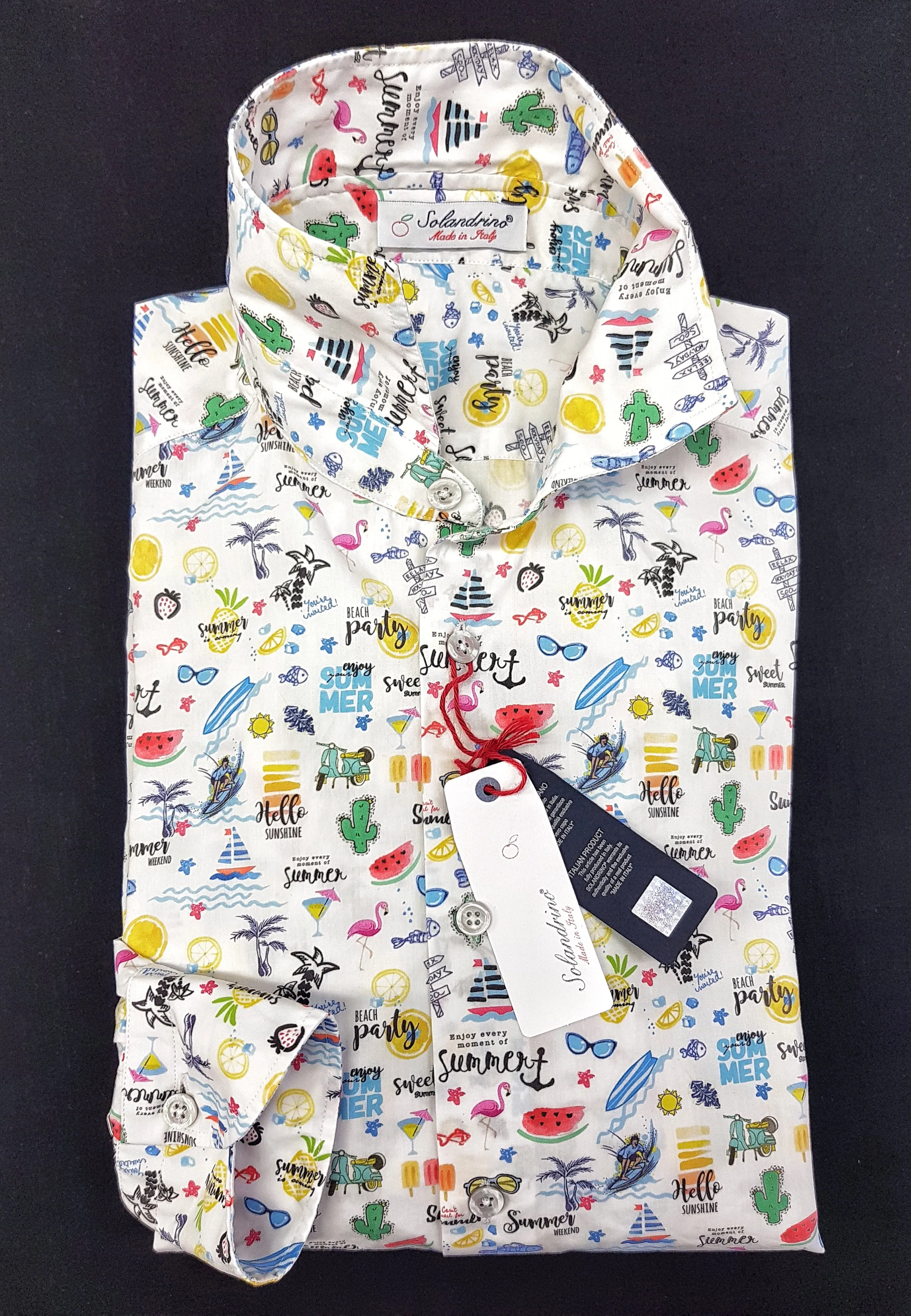 Camicia hawaiana puro cotone fantasia HOLIDAY made in italy hawaii design