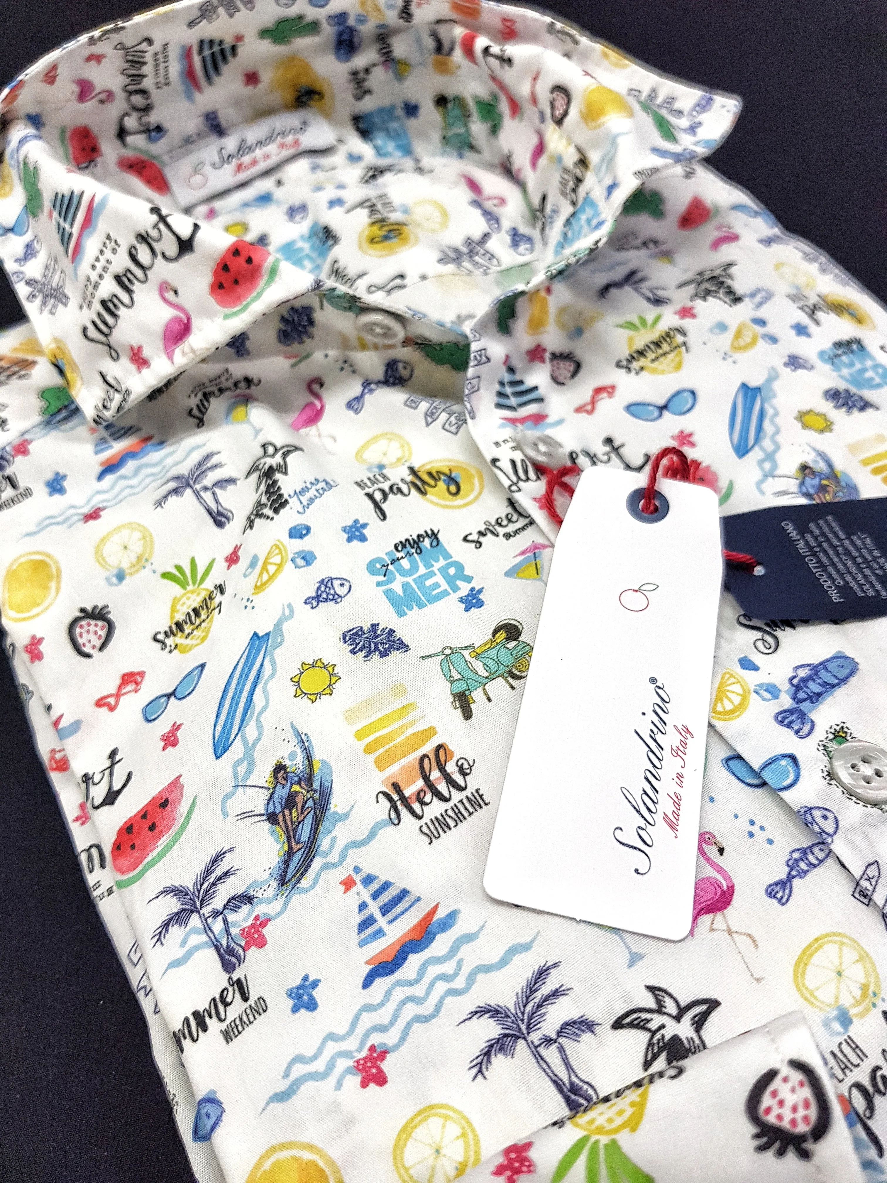 Camicia hawaiana puro cotone fantasia HOLIDAY made in italy hawaii design
