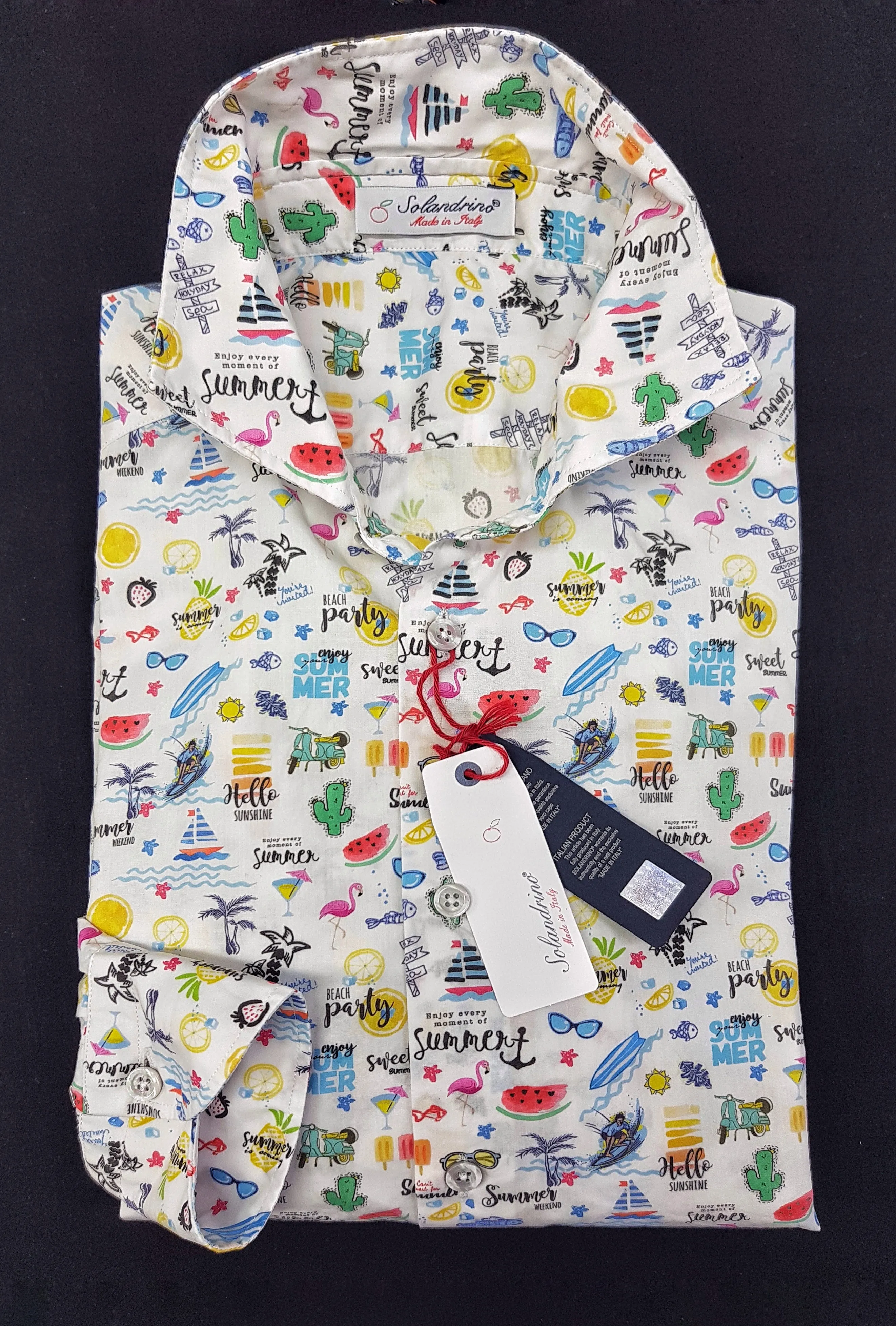 Camicia hawaiana puro cotone fantasia HOLIDAY made in italy hawaii design