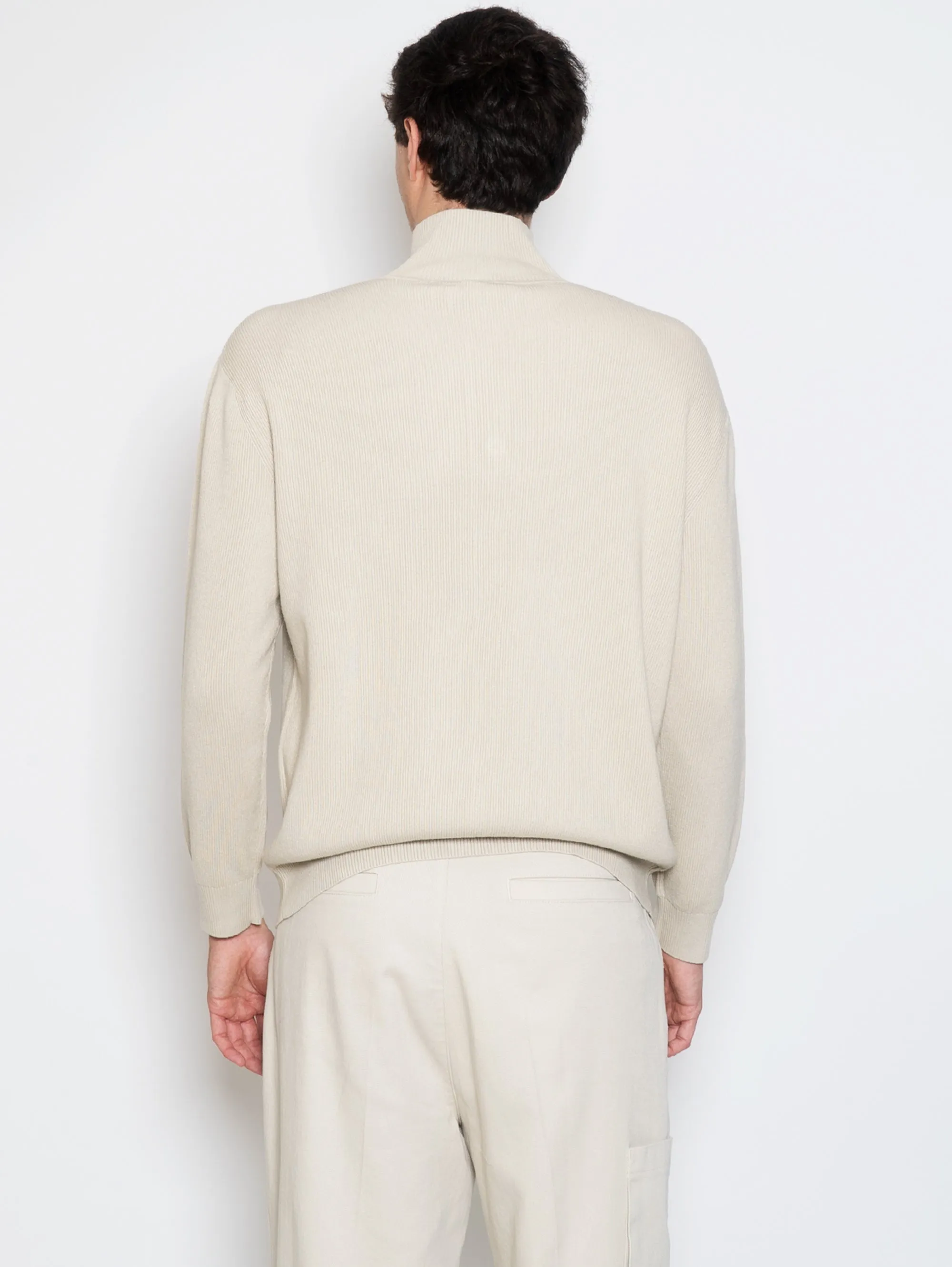 Cardigan a Coste Beige