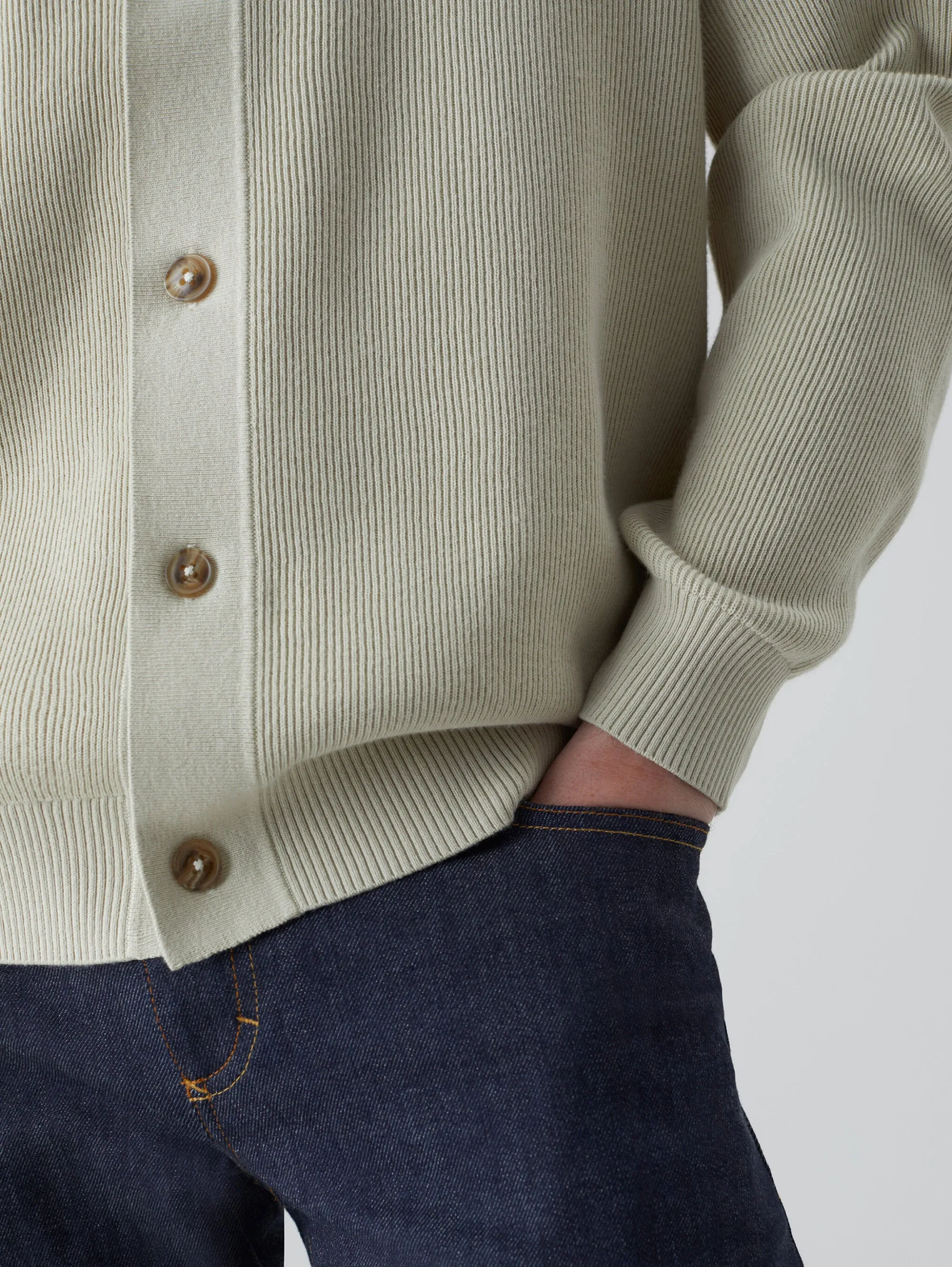 Cardigan a Coste Beige